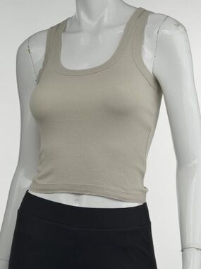 Crown Jewel  premium
Luxe Rib fabric Crop Scoop Distressed Tank Top Med